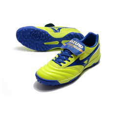 Mizuno Morelia Sala Classic Neon Green and Blue Turf TF Football Boot