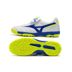 Mizuno Morelia Sala Classic White Blue and Yellow Turf TF Football Boot