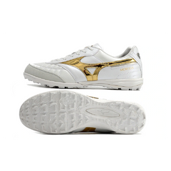Mizuno Morelia Sala White and Gold Turf TF Football Boot
