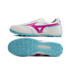 Mizuno Morelia Sala White Pink and Blue Turf TF Football Boot