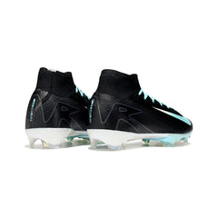 Nike Air Zoom Mercurial Superfly 10 Elite Black White and Light Blue Firm Ground FG Kids Football Boot