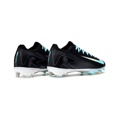 Nike Air Zoom Mercurial Vapor 16 Elite Black White and Light Blue Firm Ground FG Kids Football Boot