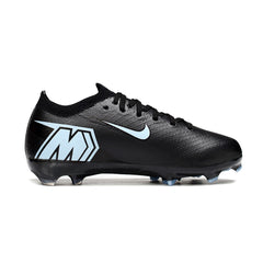 Nike Air Zoom Mercurial Vapor 16 Elite Black and Light Blue Firm Ground FG Kids Football Boot