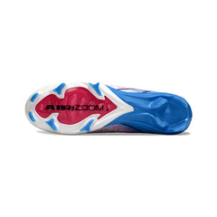 Nike Air Zoom Mercurial Vapor 16 Elite White and Light Blue Firm Ground FG Kids Football Boot