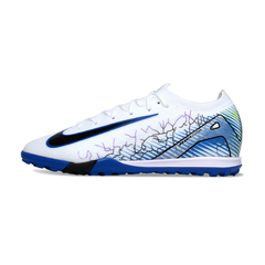 Nike Zoom Mercurial Vapor 16 Elite White and Blue Turf TF Football Boot