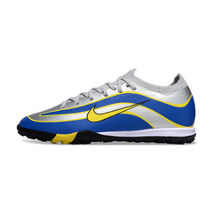Nike Zoom Mercurial Vapor 16 Elite Grey Blue and Yellow Turf TF Football Boot