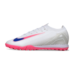 Nike Zoom Mercurial Vapor 16 Elite White Pink and Blue Turf TF Football Boot