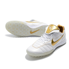 Nike Tiempo 7 R10 Elite White and Golden Turf TF Football Boot