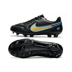 Nike Tiempo Legend 9 Elite Black and Yellow Firm Ground FG Football Boot