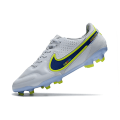 Nike Tiempo Legend 9 Elite White and Blue Firm Ground FG Football Boot