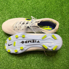 Nike Tiempo Legend 9 Elite White and Blue Firm Ground FG Football Boot Size 44 Eur