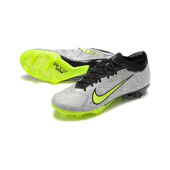 Nike Zoom Mercurial Vapor 15 Elite Gray and Green Firm Ground FG Kids Football Boot