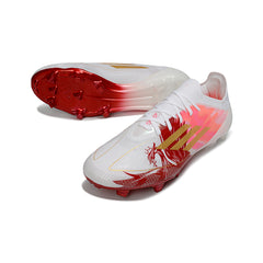 Adidas F50 Primeknit Elite White, Golden and Red Firm Ground FG Football Boot