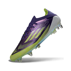 Adidas F50 Primeknit Elite Green, Purple and White Mixed Studs SG Football Boot