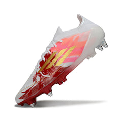 Adidas F50 Primeknit Elite White, Golden and Red Mixed Studs SG Football Boot