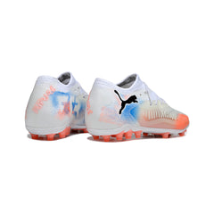 Puma Future 8 Low Cut White Orange and Blue Artificial Ground AG Football Boot