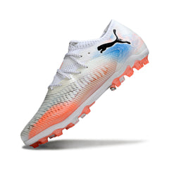Puma Future 8 Low Cut White Orange and Blue Artificial Ground AG Football Boot
