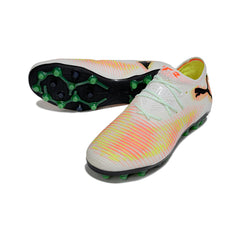 Puma Future 8 Low Cut White Orange and Yellow Artificial Ground AG Football Boot