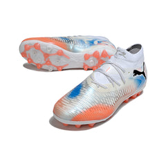 Puma Future 8 White Orange and Blue Artificial Ground AG Football Boot