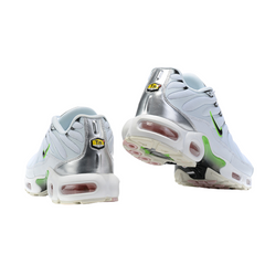 Nike Air Max Plus TN White, Silver and Green Sneakers