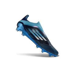 Adidas F50 Elite Laceless Blue and Black Firm Ground FG Football