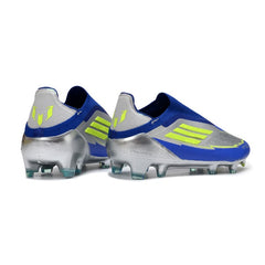 Adidas F50 Elite Laceless Blue and Silver Firm Ground FG Football Boot