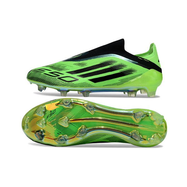 Adidas F50 Elite Laceless Green and Black Firm Ground FG Football