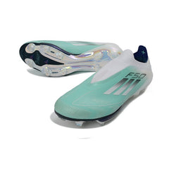 Adidas F50+ Elite Laceless Silver and White Firm Ground FG Football Boot