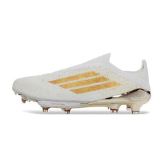 Adidas F50+ Elite Laceless White and Golden Firm Ground FG Football Boot