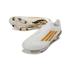 Adidas F50+ Elite Laceless White and Golden Firm Ground FG Football Boot