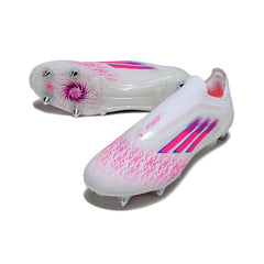 Adidas F50 Elite Laceless White and Pink Mixed Studs SG Football Boot