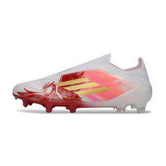 Adidas F50 Elite Laceless White, Golden and Red Firm Ground FG Football Boot