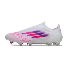 Adidas F50 Elite Laceless White, Pink and Purple Firm Ground FG Football Boot