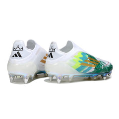 Adidas F50 Elite Laceless White and Green Mixed Studs SG Football Boot