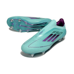 Adidas F50 Elite Without Laces Light Blue Mixed Studs SG Football Boot