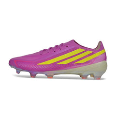 Adidas F50 Hyperfast Elite Pink and Yellow Firm Ground FG Football Boot