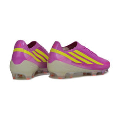 Adidas F50 Hyperfast Elite Pink and Yellow Firm Ground FG Football Boot