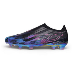 Adidas F50 Hyperfast Laceless Elite Black and Blue Firm Ground FG Football Boot
