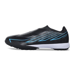 Adidas F50 Hyperfast Laceless Elite Black and Blue Turf TF Kids Football Boot
