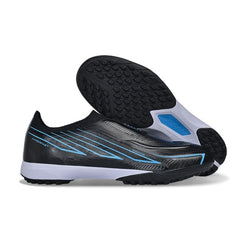 Adidas F50 Hyperfast Laceless Elite Black and Blue Turf TF Kids Football Boot