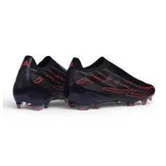 Adidas F50 Hyperfast Laceless Elite Black and Red Firm Ground FG Football Boot