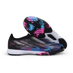 Adidas F50 Hyperfast Laceless Elite Black, Pink and Purple Turf TF Kids Football Boot