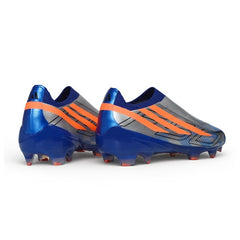 Adidas F50 Hyperfast Laceless Elite Gray, Blue and Orange Firm Ground FG Football Boot