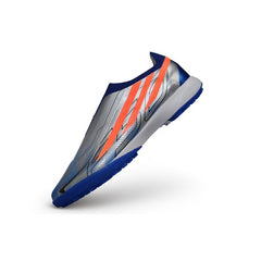 Adidas F50 Hyperfast Laceless Elite Gray, Blue and Orange Turf TF Football Boot