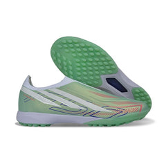 Adidas F50 Hyperfast Laceless Elite Light Green and White Turf TF Kids Football Boot