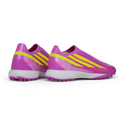 Adidas F50 Hyperfast Laceless Elite Purple and Yellow Turf TF Football Boot