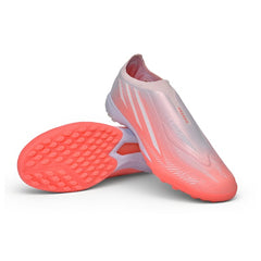 Adidas F50 Hyperfast Laceless Elite Salmon Pink and White Turf TF Kids Football Boot