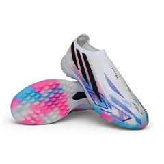 Adidas F50 Hyperfast Laceless Elite White, Black and Purple Turf TF Kids Football Boot