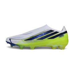 Adidas F50 Hyperfast Laceless Elite White, Light Green and BlueFirm Ground FG Football Boot
