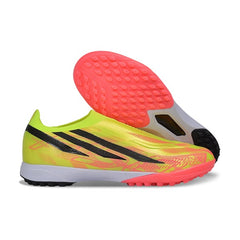 Adidas F50 Hyperfast Laceless Elite Yellow and Pink Turf TF Kids Football Boot